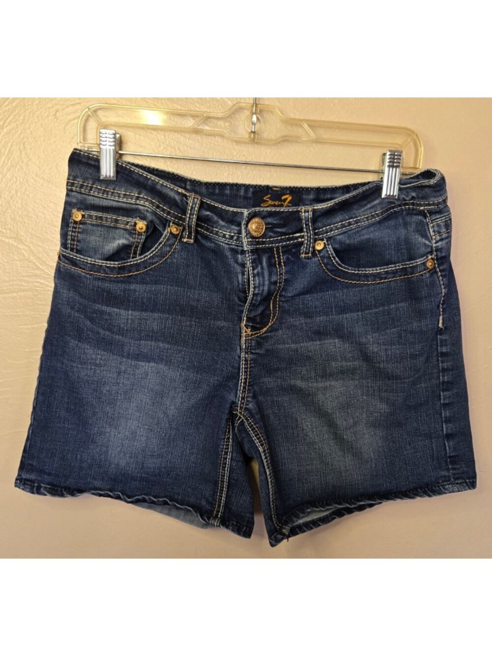 Ladies Seven Jeans Wide Stitch Jean Shorts Size 10 Casual Wear Summer